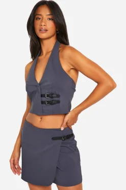 boohoo Petite Mini-Jupe Ceinturée<Femme Ensembles