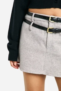 Petite Mini-Jupe Micro en Imitation Laine