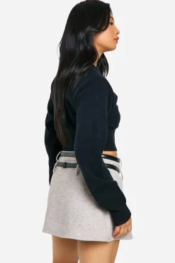 Petite Mini-Jupe Micro en Imitation Laine
