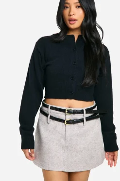 Petite Mini-Jupe Micro en Imitation Laine