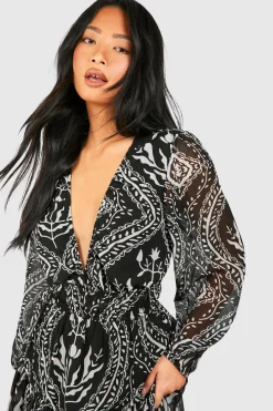 Petite Mono Paisley Midaxi Dress