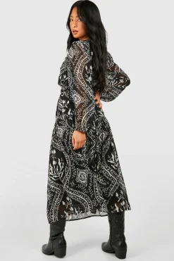 Petite Mono Paisley Midaxi Dress