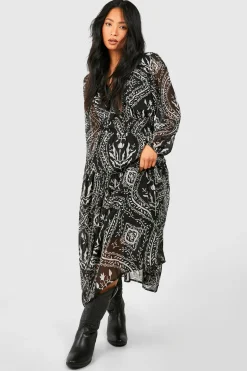 Petite Mono Paisley Midaxi Dress