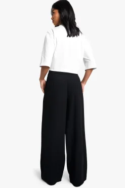 boohoo Petite Pantalon à Jambes Larges avec Détail de Ceinture Nouée<Femme Pantalons|Tailleurs
