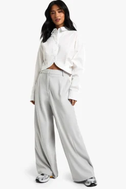 boohoo Petite Pantalon sur mesure à jambes larges<Femme Pantalons|Tailleurs