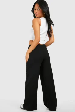 Petite Pantalon à Taille Nouée et Jambes Larges
