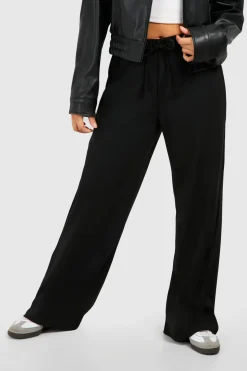 Petite Pantalon à Taille Nouée et Jambes Larges