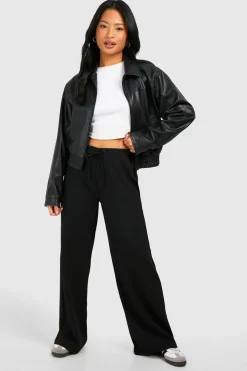 Petite Pantalon à Taille Nouée et Jambes Larges