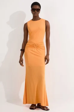 Petite Premium Stretch Crepe Jersey Robe Maxi