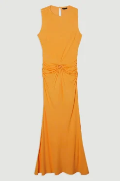 Petite Premium Stretch Crepe Jersey Robe Maxi