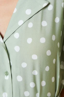 Dorothy Perkins Petite Robe Chemise à Manches Bouffantes et Ceinture Spot<Femme Robes Mi-Longues|Robes