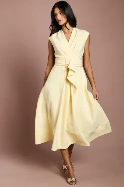 Coast Petite Robe Crêpe Ceinturée<Femme Robes|Robes Mi-Longues