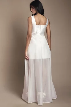 Coast Petite Robe de Mariée Mini en Twill avec Jupe en Organza<Femme Robes|Toutes Les Robes