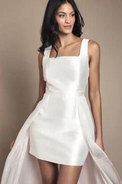 Coast Petite Robe de Mariée Mini en Twill avec Jupe en Organza<Femme Robes|Toutes Les Robes
