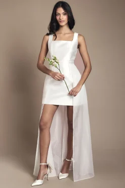 Coast Petite Robe de Mariée Mini en Twill avec Jupe en Organza<Femme Robes|Toutes Les Robes