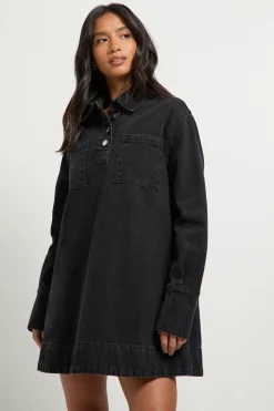 Petite Robe Denim à Manches Longues