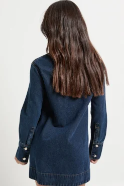 Petite Robe en Jean à Manches Longues