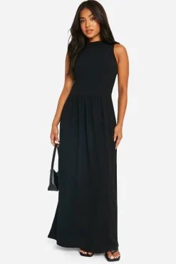 Petite - Robe longue plissée à dos nageur
