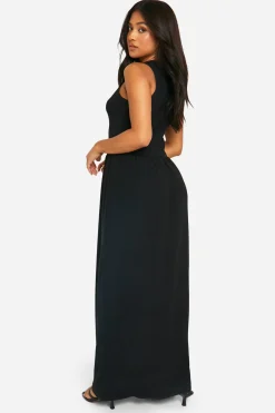 Petite - Robe longue plissée à dos nageur