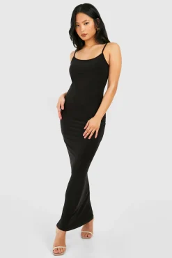 Petite robe maxi à encolure ronde et fines bretelles
