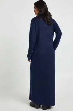 Petite robe maxi en maille ultra douce à encolure haute