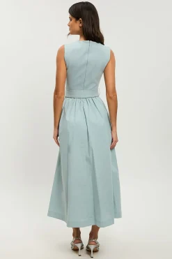 Petite robe maxi en mélange de coton jersey à encolure échancrée