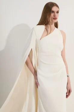 Petite Robe Maxi à Manches Cape, Coupe Douce