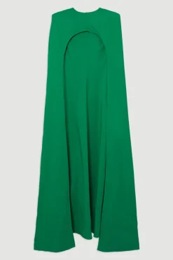 Petite Robe Maxi Premium en Crêpe Liaison avec Cape Détachable