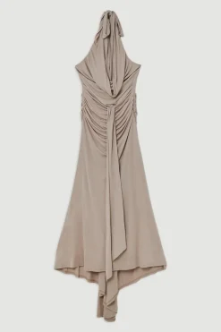 Petite robe maxi premium en viscose jersey crêpe à col cache-cœur