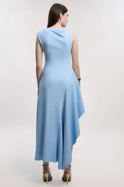 KarenMillen Petite robe maxi tissée en tissu scuba avec ourlet à volants dramatique<Femme Toutes Les Robes|Robes Longues