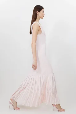 Petite Robe Maxi Tricot en Mélange de Viscose à Jupe Transparente