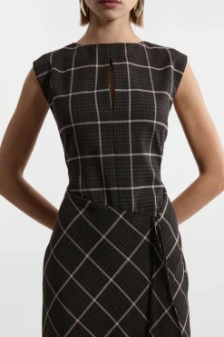 Petite Robe Midaxi à Carreaux et Volants, Coupée sur Mesure