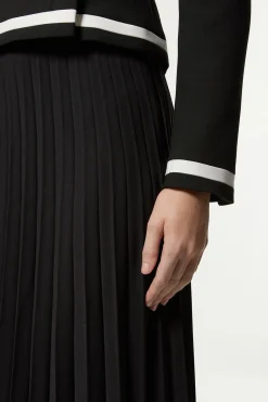 Petite Robe Midaxi Compact Stretch à Encolure Asymétrique, Bloc de Couleur, à Plis et Coupe Ajustée