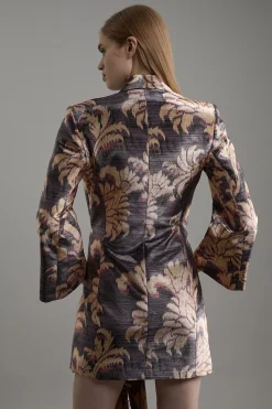 KarenMillen Petite robe mini blazer cintrée métallique et e<Femme Tailleurs|Robes À Manches Longues