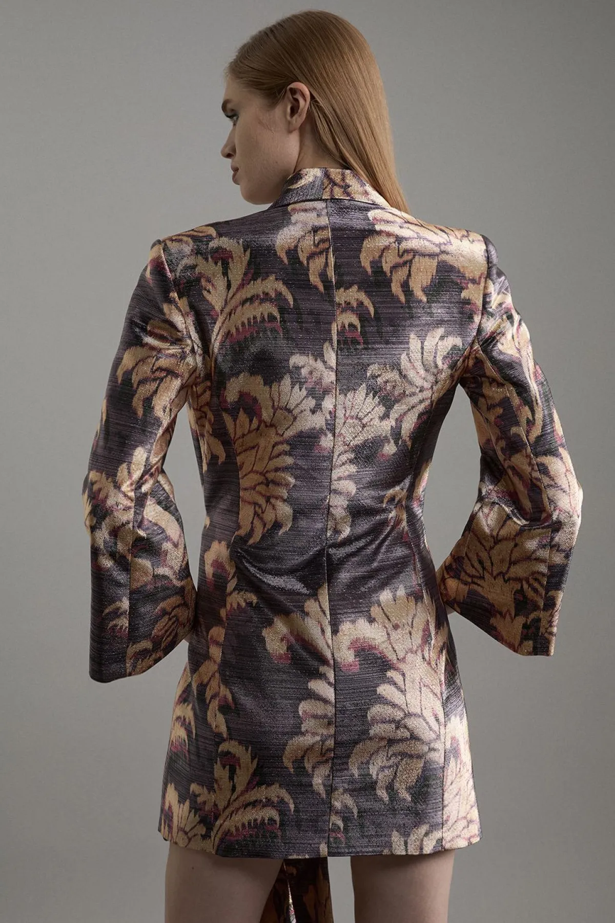 KarenMillen Petite robe mini blazer cintrée métallique et e<Femme Tailleurs|Robes À Manches Longues