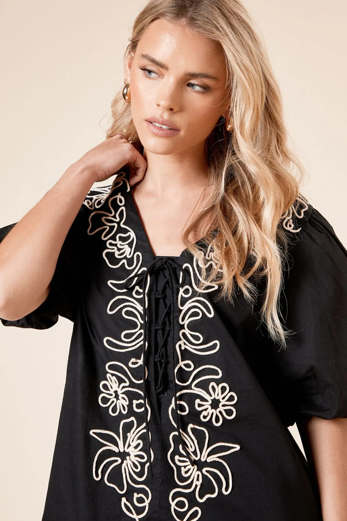 Dorothy Perkins Petite Robe Mini Cornelli en Popeline<Femme Robes|Toutes Les Robes