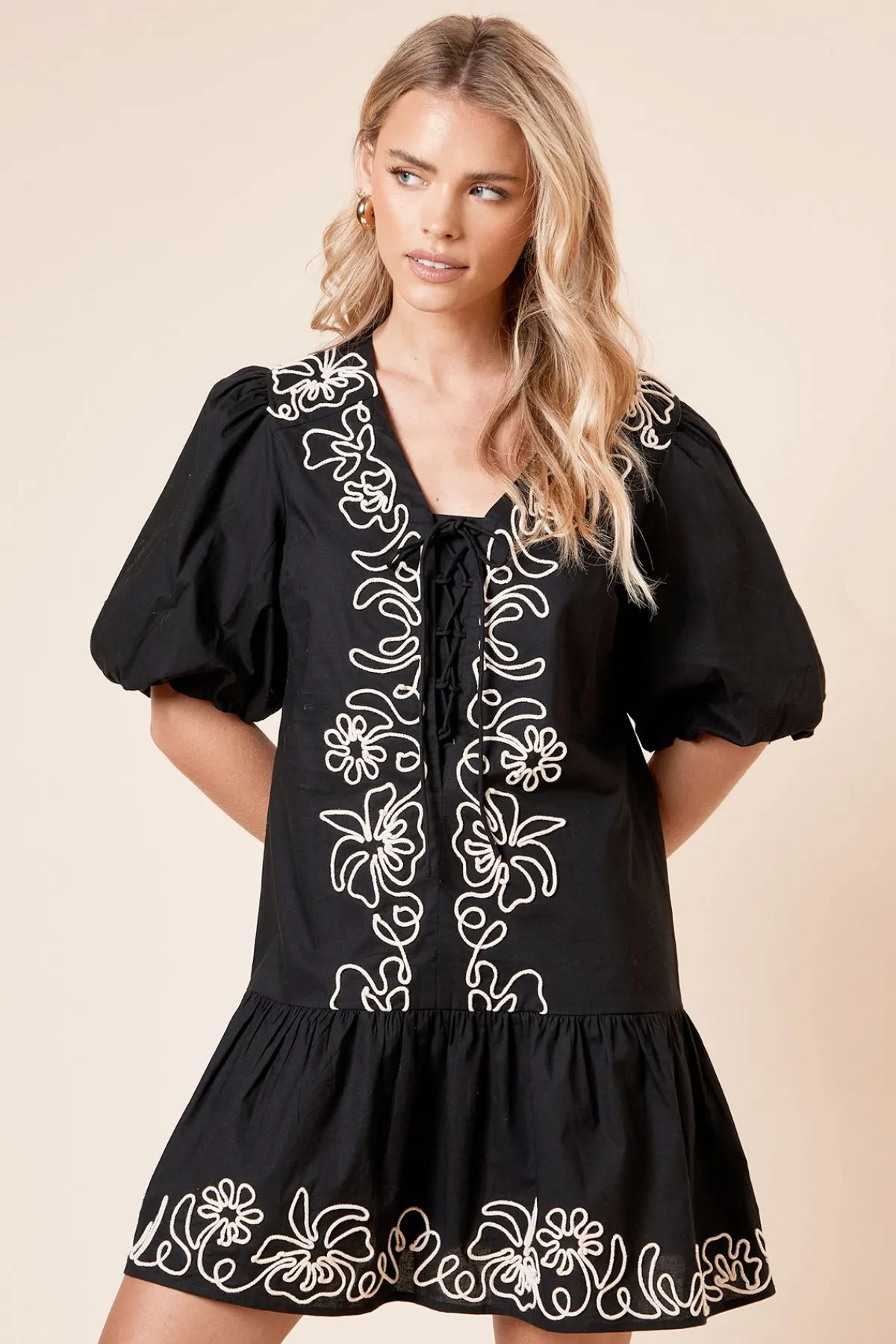Dorothy Perkins Petite Robe Mini Cornelli en Popeline<Femme Robes|Toutes Les Robes