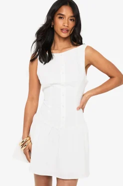 boohoo Petite Robe Mini Droite À Taille Basse<Femme Robes De Soirée|Toutes Les Robes