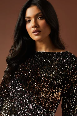 Oasis Petite Robe Mini Nœud Sequins Ombré<Femme Robes À Manches Longues|Robes