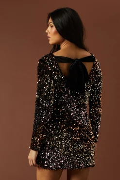 Oasis Petite Robe Mini Nœud Sequins Ombré<Femme Robes À Manches Longues|Robes