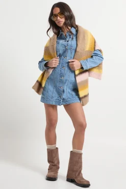 Petite robe mini Western en denim