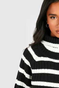 Petite - Robe pull à col roulé et manches larges