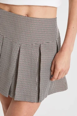 boohoo Petite skort plissée à carreaux Tonal Mini<Femme Jupes|Jupes