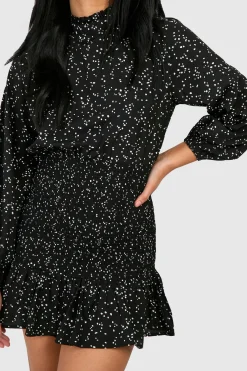Petite Spot Robe à col haut froncée et à volants