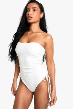 boohoo Petite Swimwear Essentials Maillot de Bain à Fronces<Femme Maillots De Bain|Tenues De Plage