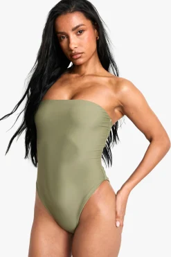 boohoo Petite Swimwear Essentials Maillot de Bain Bandeau<Femme Maillots De Bain|Tenues De Plage