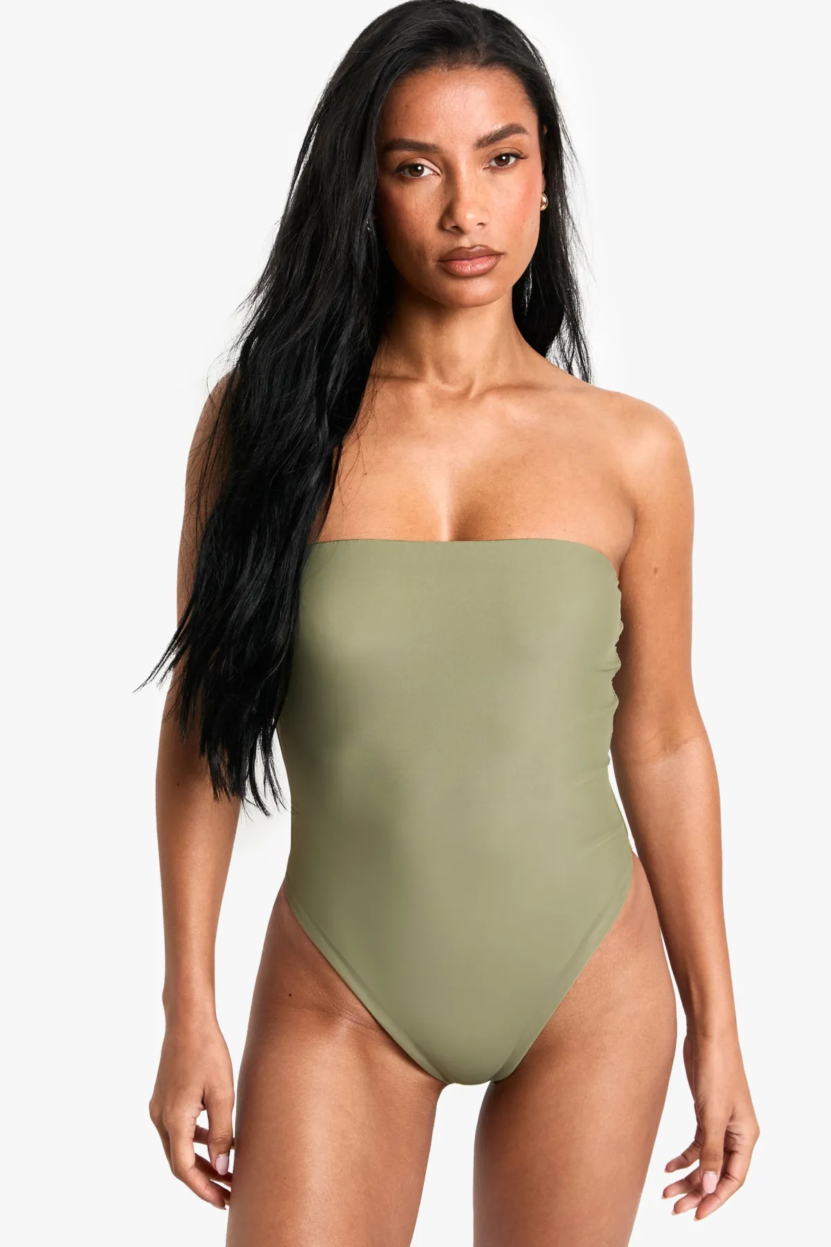 boohoo Petite Swimwear Essentials Maillot de Bain Bandeau<Femme Maillots De Bain|Tenues De Plage