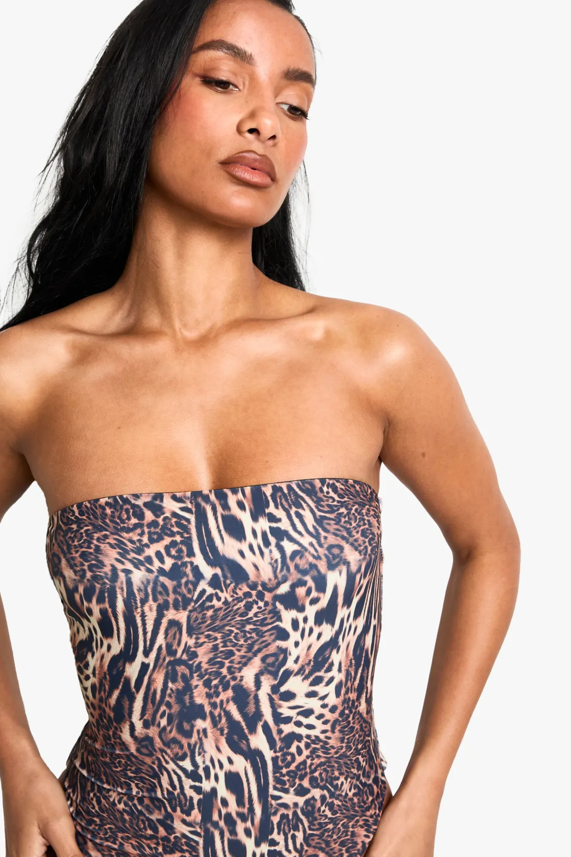Petite Swimwear Essentials Maillot Bandeau Léopard