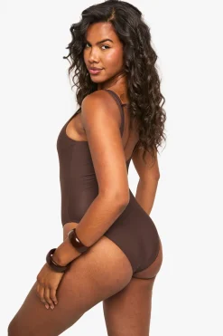 Petite Swimwear Essentials Square Neck Swimsuit