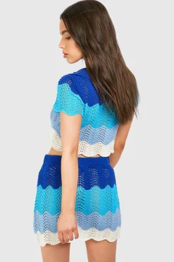 boohoo Petite Top court en crochet à col<Femme Tenues De Plage